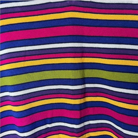 Liz Claiborne Elisabeth 3X Rainbow Stripe Oversized Tee V-Neck Y2K Vibe - Picture 3 of 6